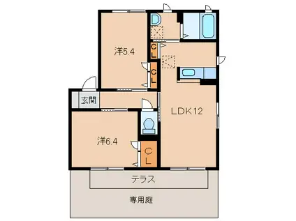 シャーメゾン今福(2LDK/1階)の間取り写真