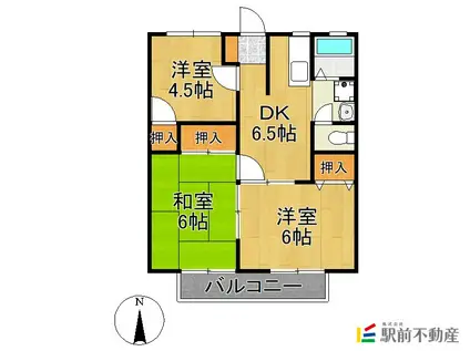 松嶋ハイツIV(3DK/1階)の間取り写真