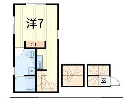 THE RIVER SIDE AOTO(ワンルーム/3階)の間取り写真