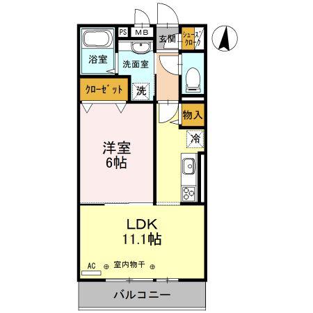 フェアリーシャトー(1LDK/3階)の間取り写真