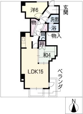 カ・ドーロ・ムロガ(2LDK/5階)の間取り写真