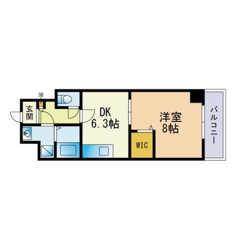 アーバンライフ松田(1DK/4階)の間取り写真