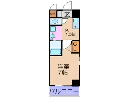 サキモトレジデンス福島(1K/4階)の間取り写真