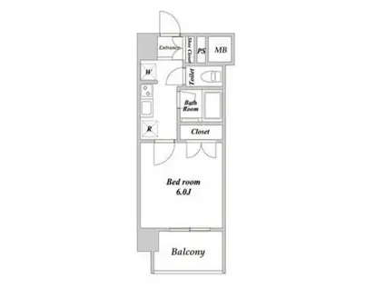 マキシヴ関内(1K/2階)の間取り写真