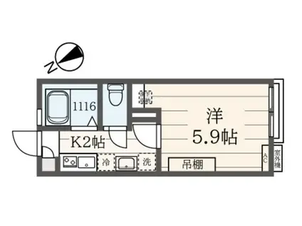白須888ーII(1K/1階)の間取り写真