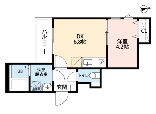 CHERIM試験場前Ⅰ(1DK/1階)の間取り写真