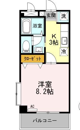 ブランシュ(1K/3階)の間取り写真