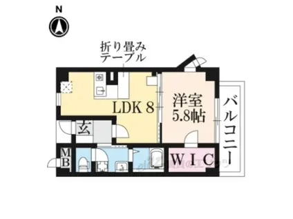 アンソレイエ(1LDK/5階)の間取り写真