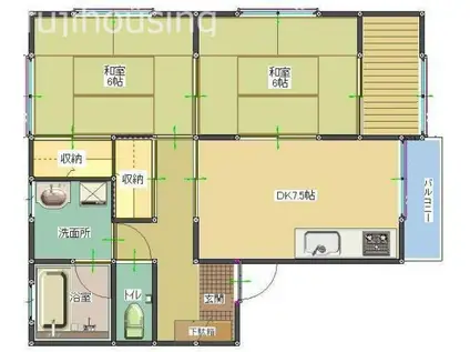 アドバンス寿(2DK/2階)の間取り写真