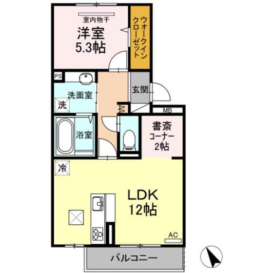 エストピア壱番館(1LDK/1階)の間取り写真