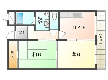 ルシア・ターム(2K/1階)の間取り写真