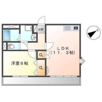 ガーデンハイム(1LDK/2階)の間取り写真