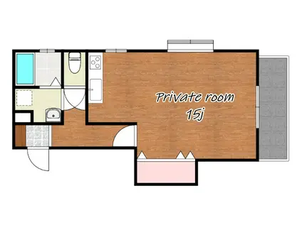 ドミール・ジュネス(ワンルーム/2階)の間取り写真