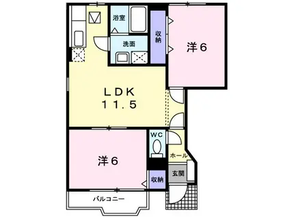 セレッソ21(2LDK/1階)の間取り写真