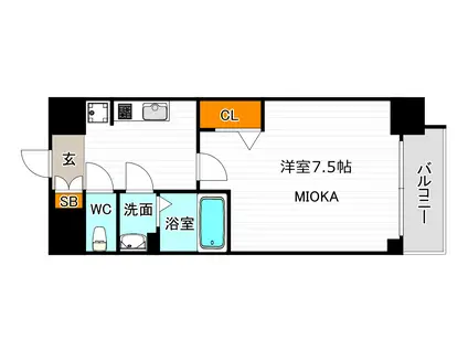 レシオス天王寺(1K/9階)の間取り写真