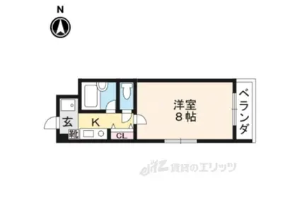 ウエストブリッジ(1K/2階)の間取り写真