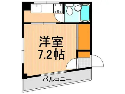 中居町コーポ(1K/4階)の間取り写真