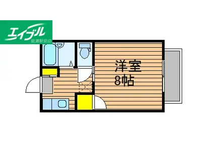 Y・プラッツA(1K/2階)の間取り写真