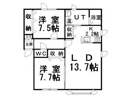 スティーツ豊川(2LDK/2階)の間取り写真
