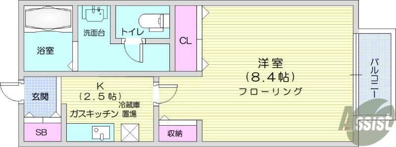 元町参番館(1K/1階)の間取り写真