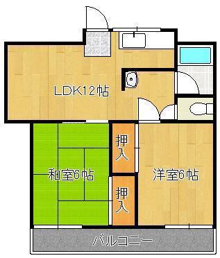 CLEO石坪(2LDK/3階)の間取り写真