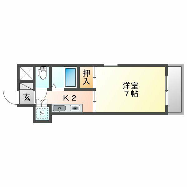 アーバンウェーブ白山(1K/2階)の間取り写真