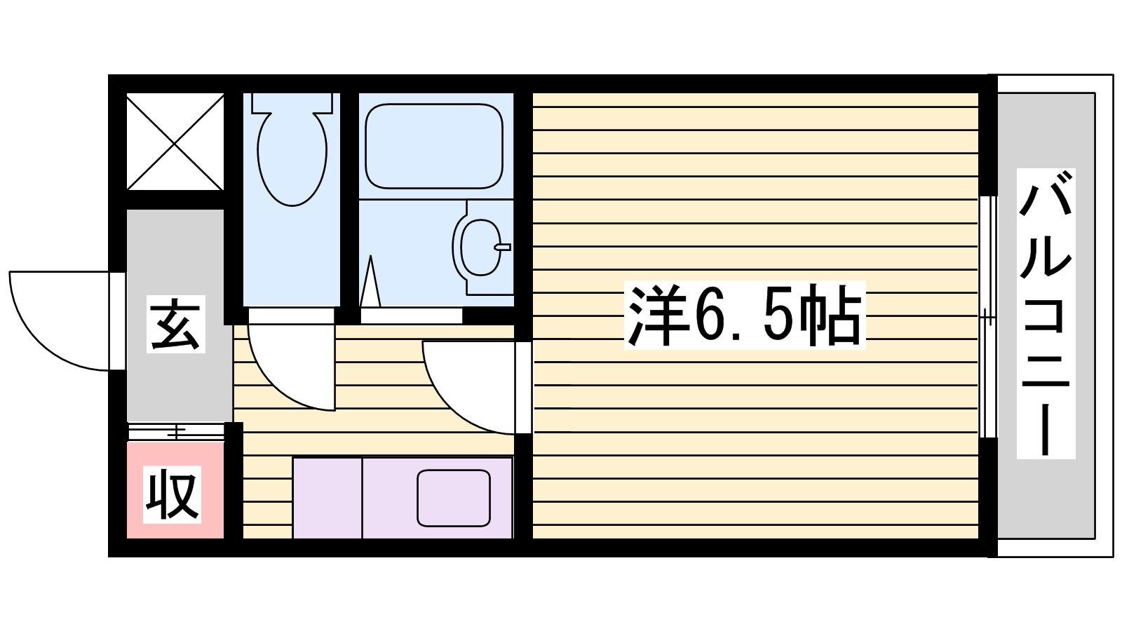 BASEI(1K/6階)の間取り写真