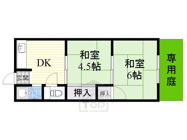 七尾山口文化(2DK/1階)の間取り写真