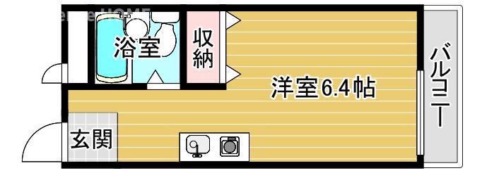 グリシーヌ壱番館(ワンルーム/1階)の間取り写真