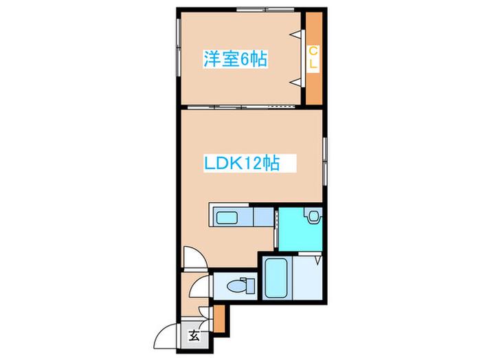 コンフォート美園4条(1LDK/4階)の間取り写真