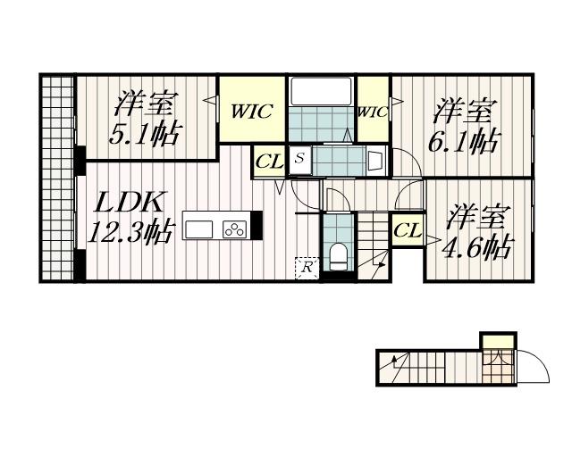 YAMAJU2(3LDK/2階)の間取り写真
