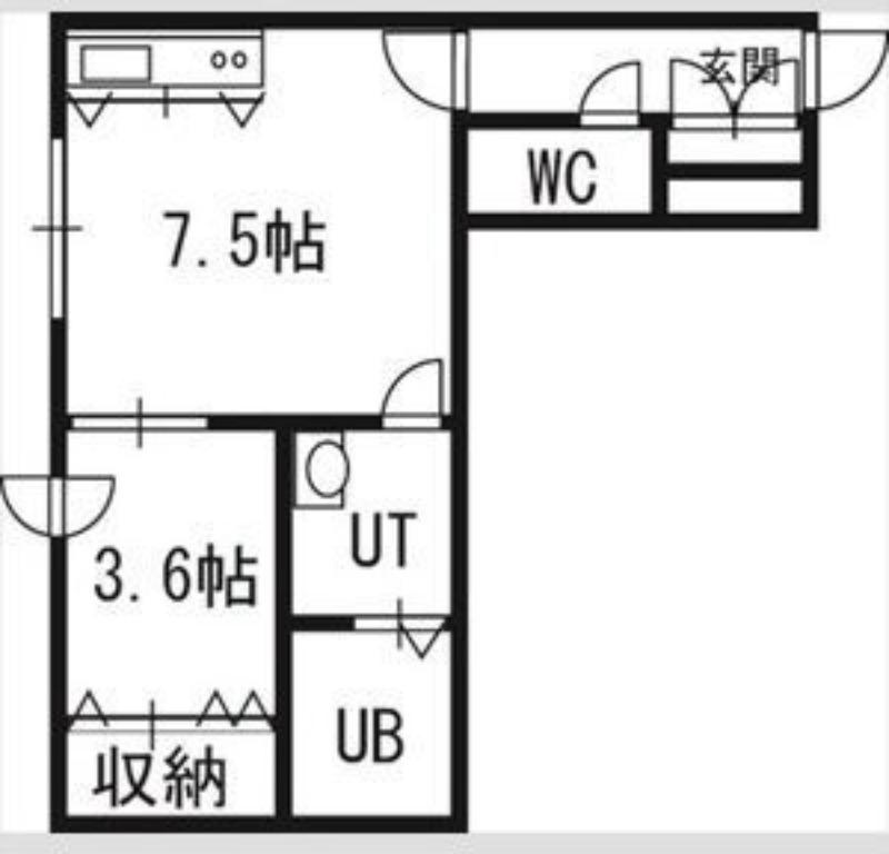 プリマベーラ発寒南(1LDK/4階)の間取り写真
