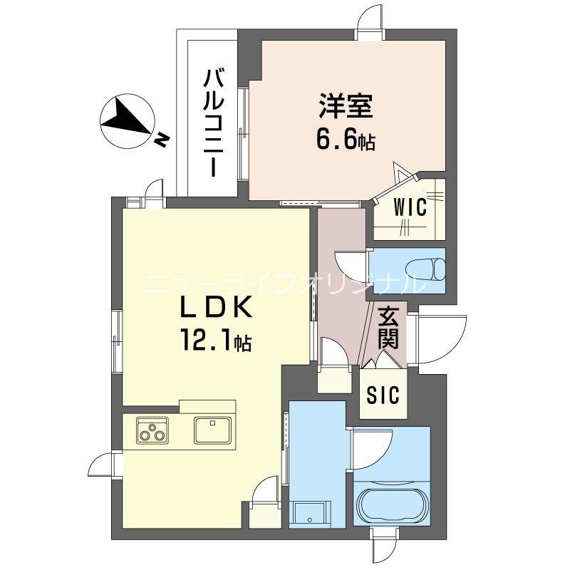 クレオール南林間(1LDK/2階)の間取り写真