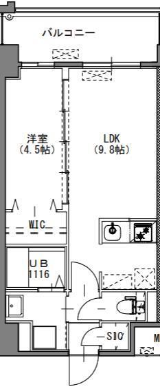 S-RESIDENCE中呉服(1LDK/6階)の間取り写真