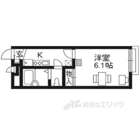 レオパレスシルフィード郡津(1K/2階)の間取り写真
