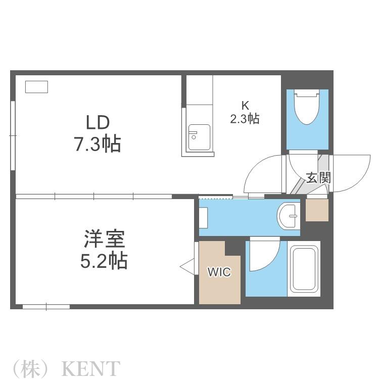 S-RESIDENCE桑園イースト(1LDK/1階)の間取り写真