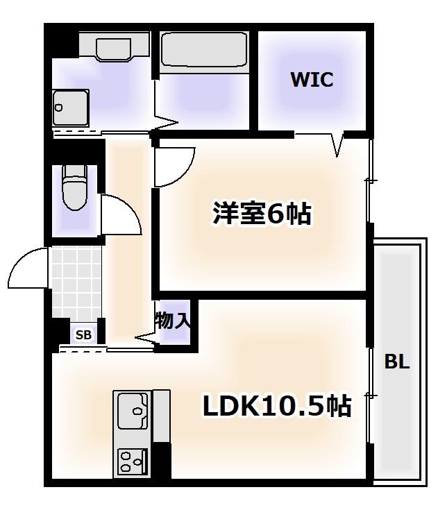 エクレール殿辻(1LDK/1階)の間取り写真