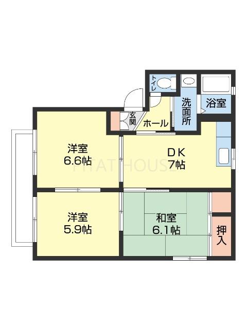 シャーメゾン小雑賀(3DK/2階)の間取り写真