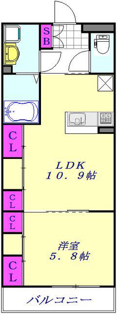 サニーヒル(1LDK/2階)の間取り写真