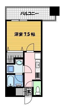 ABITI浜町(1K/4階)の間取り写真