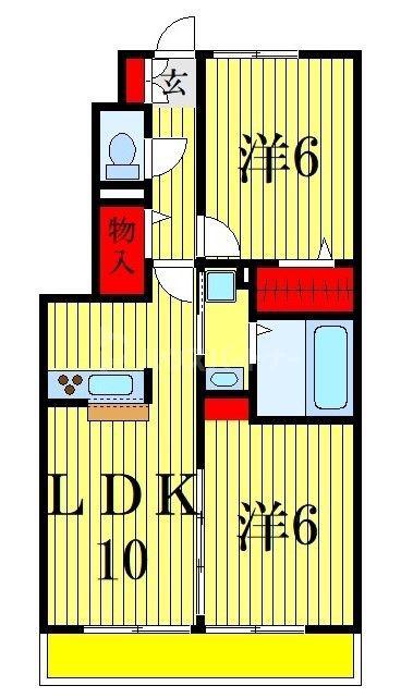 ピノラソ(2LDK/1階)の間取り写真