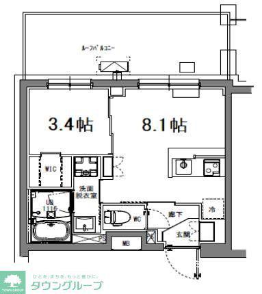 S-RESIDENCE玉川学園(1DK/5階)の間取り写真