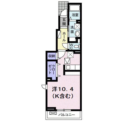 フィールド・サンIIB(ワンルーム/1階)の間取り写真