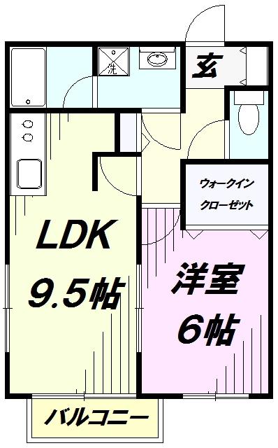 エバーグリーンI(1LDK/1階)の間取り写真