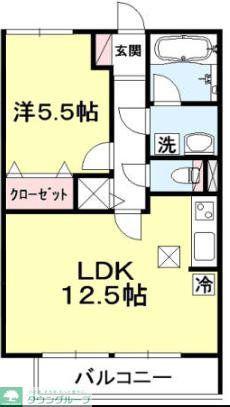 コモレビ大蔵E棟(1LDK/3階)の間取り写真