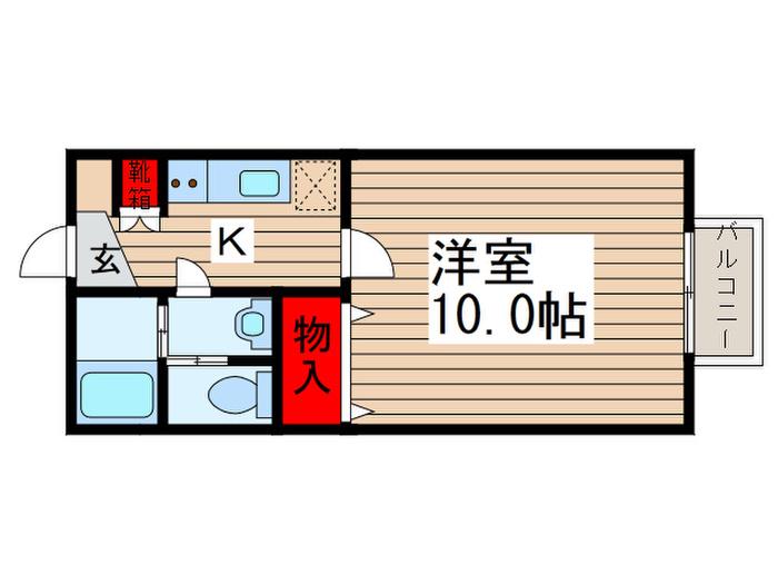 コリーヌ(1K/2階)の間取り写真