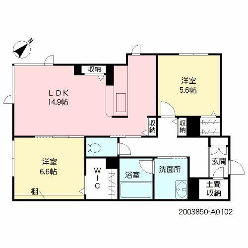 シャーメゾン レゼル(2LDK/1階)の間取り写真