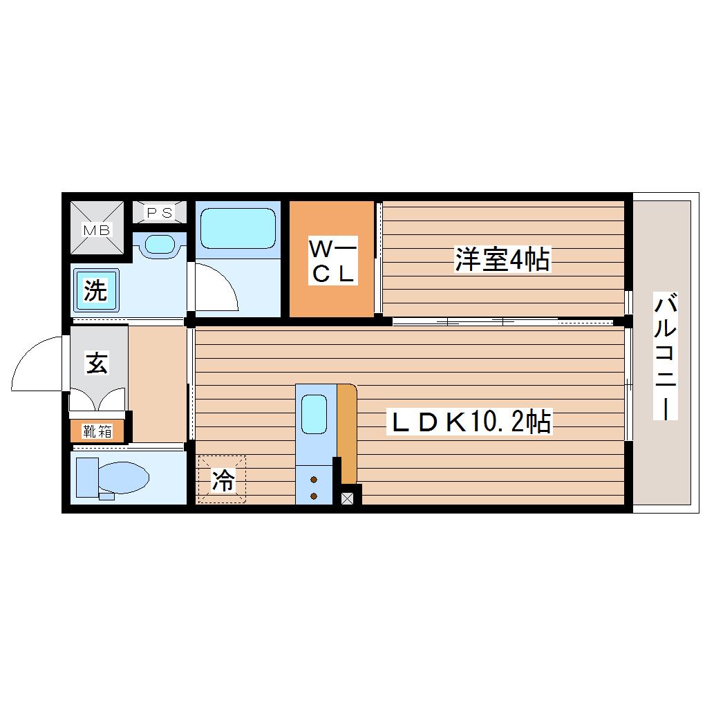 レユシール・オステート(1LDK/2階)の間取り写真