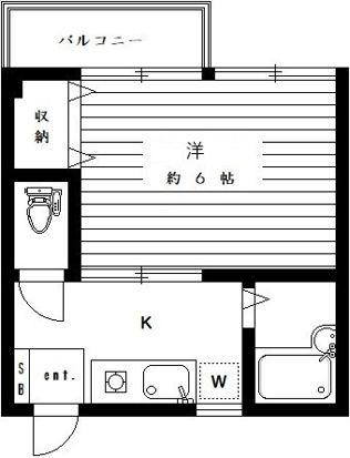 トワベール(1K/2階)の間取り写真