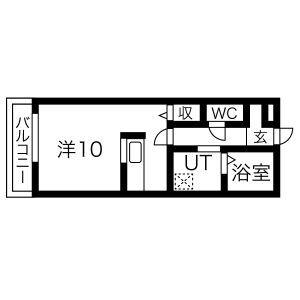SUN RIVER UNO(ワンルーム/2階)の間取り写真